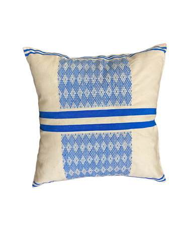 MIRAM HANDWOVEN CUSHION - BLUE