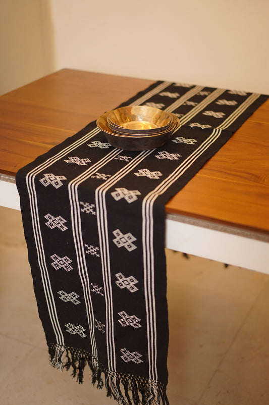 PATKAI HANDWOVEN TABLE RUNNER - MONOCHROME