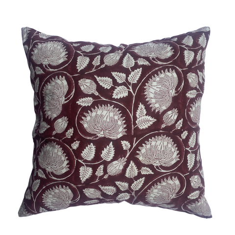 PALEM FLORAL CUSHION - PLUM