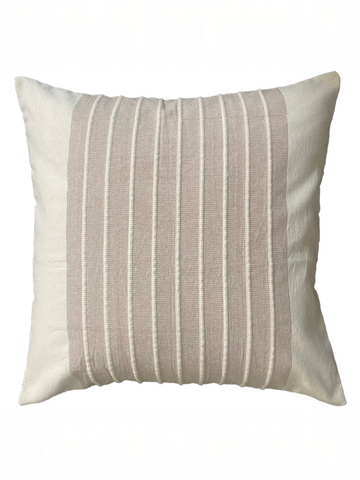 ZEN HANDWOVEN CUSHION - BEIGE AND WHITE