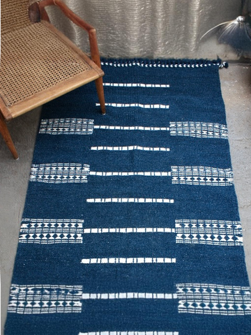 NEEL HANDWOVEN RUG - INDIGO