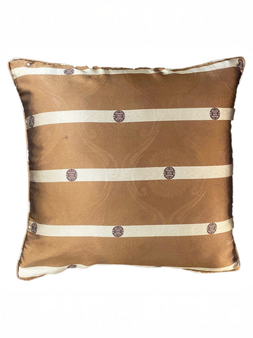 KIPU SILK CUSHION - MUSTARD BROWN