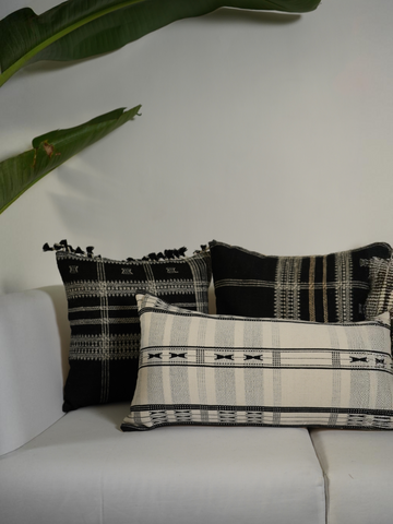 ZOOM HANDWOVEN PILLOW - MONOCHROME