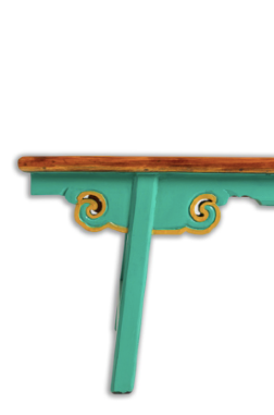 HAND-CARVED  CLOUD BENCH - BLUE GREEN