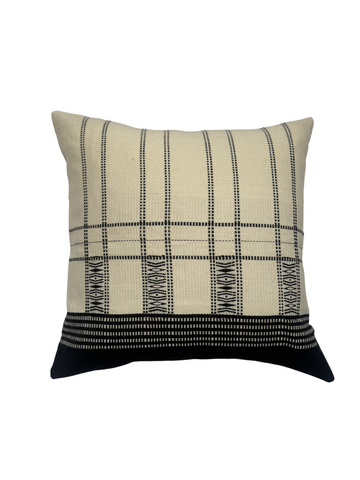 LIA HANDWOVEN CUSHION - MONOCHROME